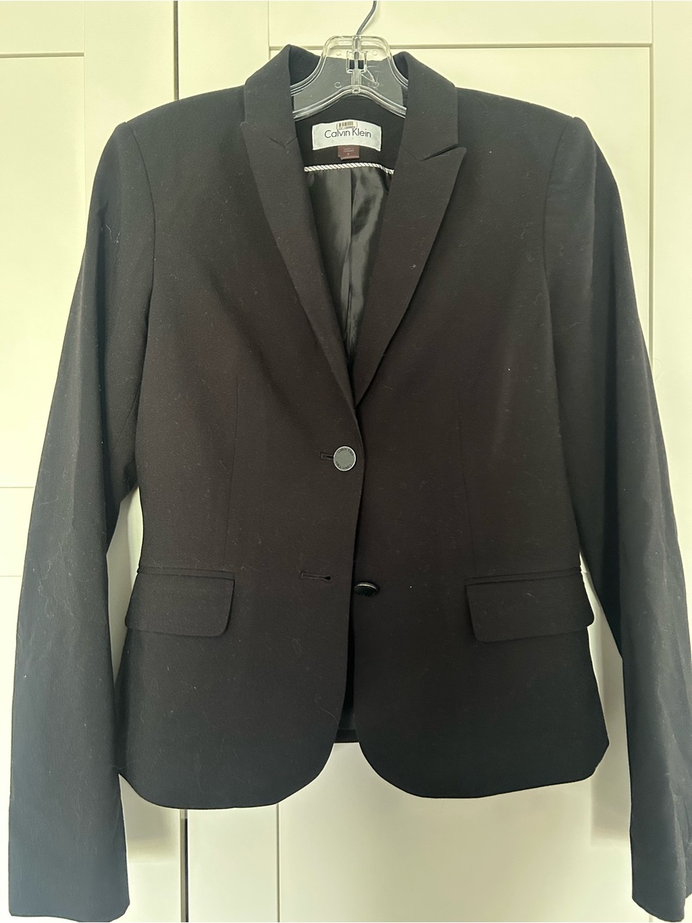 Calvin Klein Black Women's Single-Button Tailored Blazer